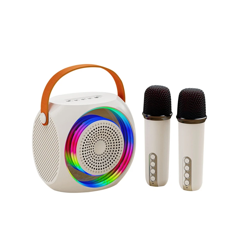 Bluetooth Karaoke Speaker Machine Portable With 2 Microphones Suitable For Birthday Gifts Home Parties