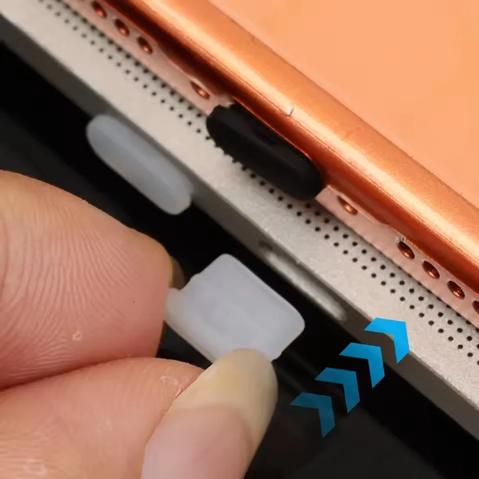 Type C Dustplugs USB-C Dust Cover Soft Silicone Type-C Charging Port Protector Protective Anti-dust Caps for IPhone Samsung - view 3