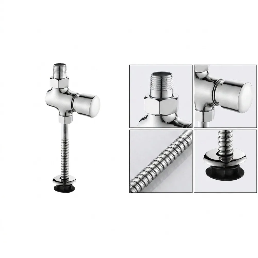 Brass Urinal Flush Valve with Exposed Mount Design for Schools Malls and Commercial Washrooms Chrome 4 Point Inlet