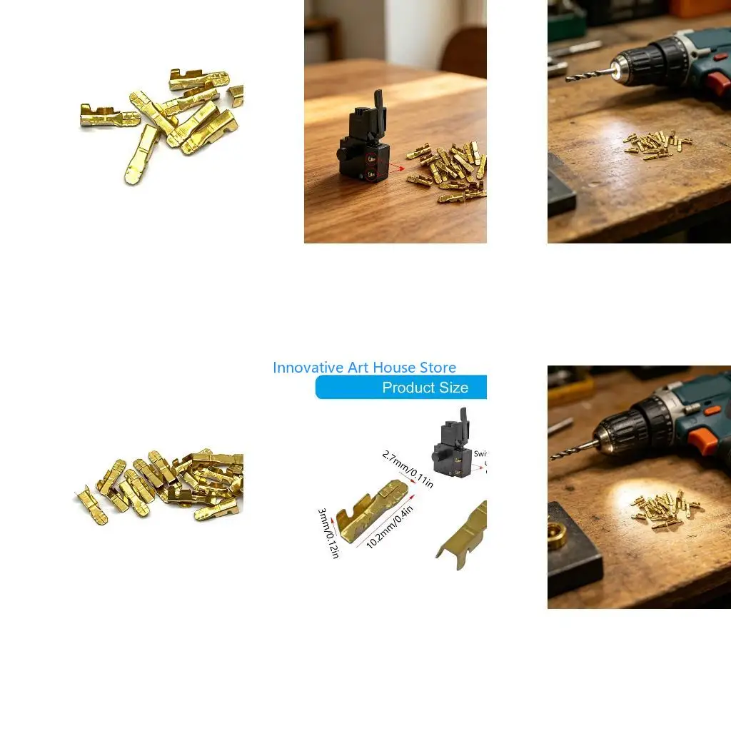E1PC MultiPurpose Metal Wiring Clip Docking Connector Line Pressing Button for Various Drill Models Easy To Install Replace