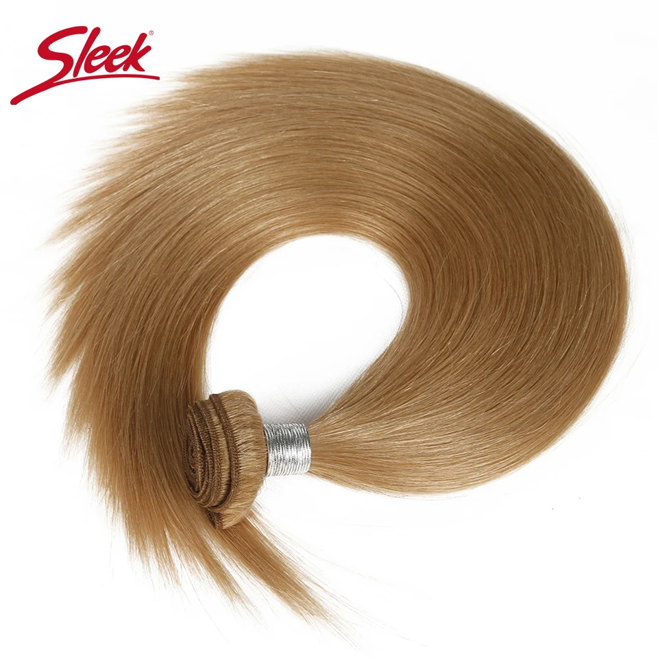 Cabelo virgem elegante de uma peça loira 10 #   12 #   P27/613 cor dupla desenhada brasileira sedosa feixes retos tecer cabelo remy