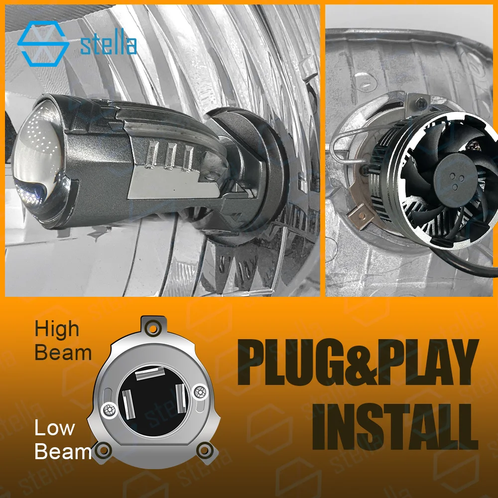 ستيلا 1 مجموعة عالية الطاقة 120 واط الجيل الثالث H4/HB2 LED عدسة صغيرة العارض المصباح لمبة للسيارات/المحرك السوبر مشرق 300000LM
