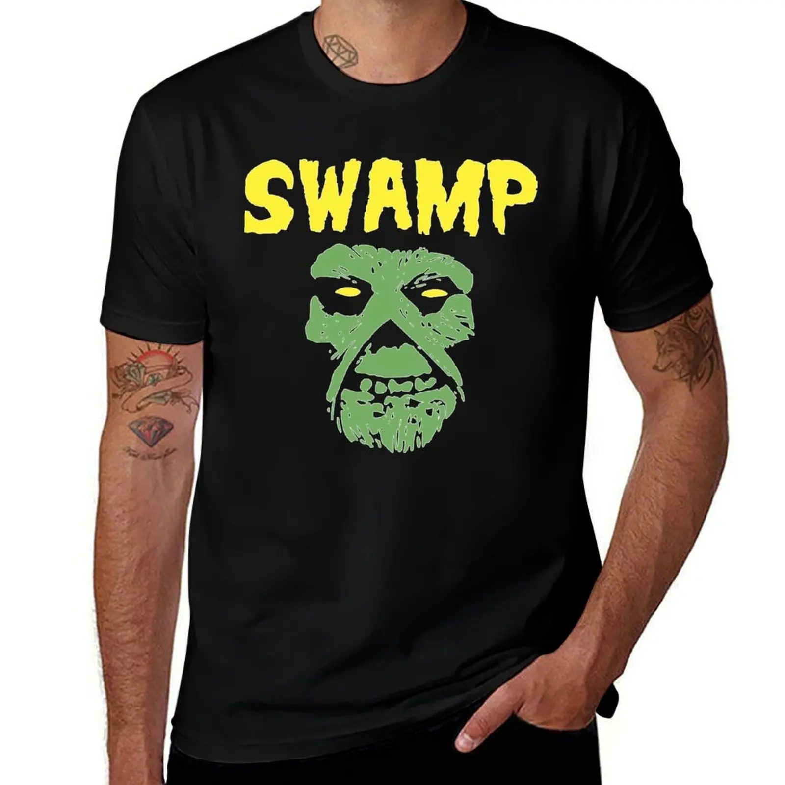 Swamp Thing Punk Rock Mashup T-Shirt Large Size Casual Short Sleeve Top