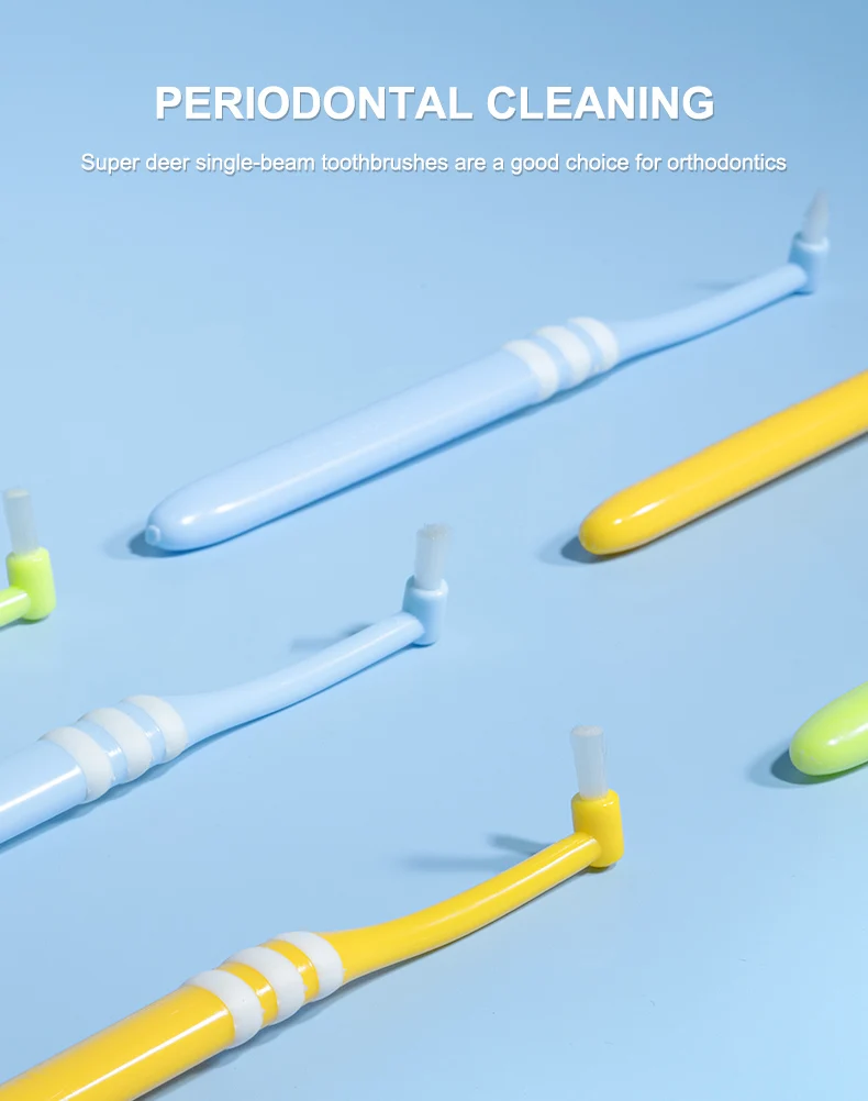 1-3 Stück kieferorthopädische Zahnbürste mit einzelnen, hochdichten, weichen Borsten, spitzer und flacher Kopf, Interdentalbürste, Mundpflege-Reinigungswerkzeug – Detail 12