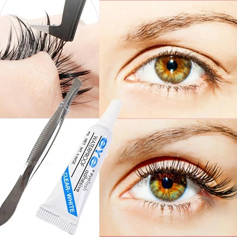 กาวติดขนตาปลอม 1-10 ชิ้น แห้งเร็ว ติดทนนาน กาวติดขนตาปลอมแบบมืออาชีพ แข็งแรง สำหรับต่อขนตา DIY อุปกรณ์แต่งหน้า