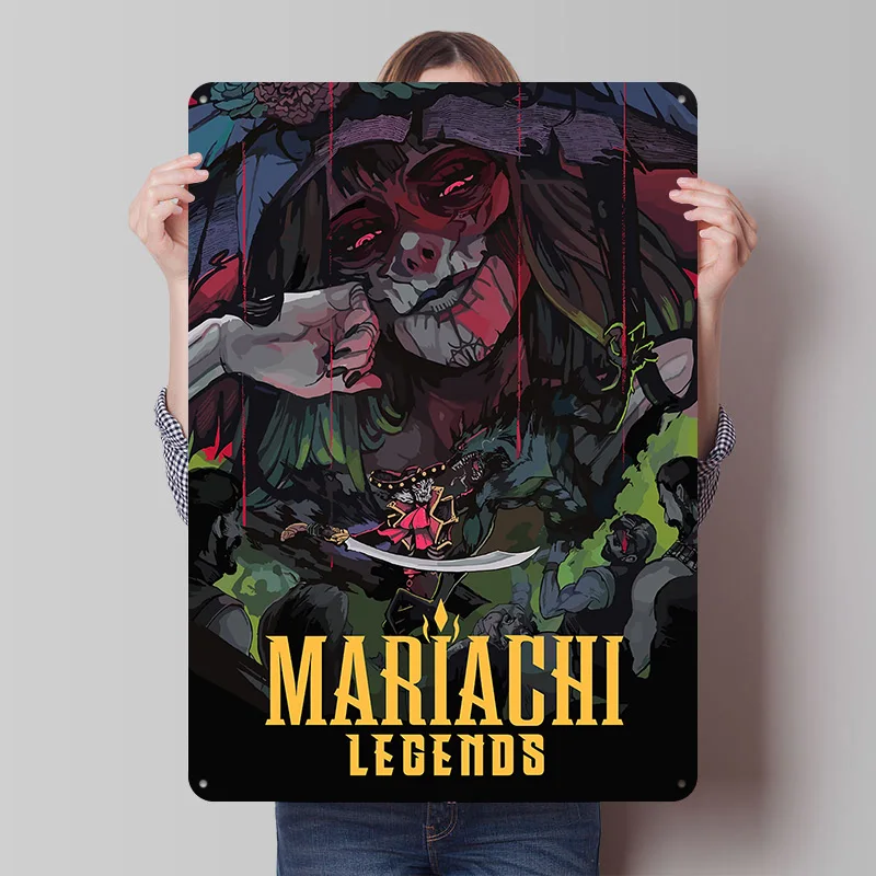Mariachi Legends Spielcover-Kunstwerk Blechposter Maßgefertigte Wanddekoration Vintage Metallschilder Retro Blechplakette für Dekorationszwecke