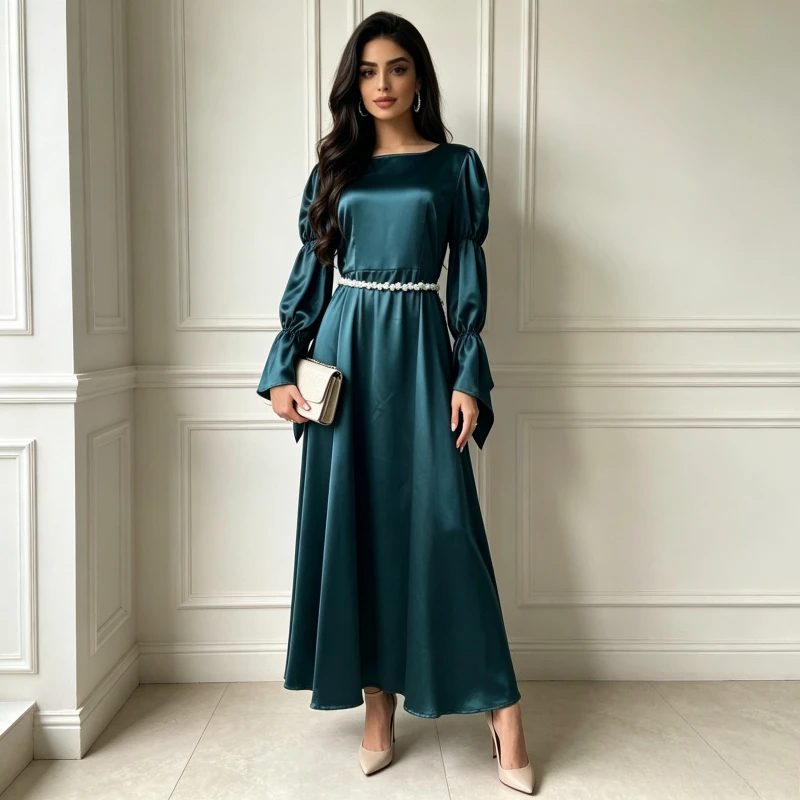 

Eid Women Dress Abaya Kaftan Beading Ramadan Muslim Party Dresses Arab Long Robe Dubai Morocco Jalabiya Abayas Islam Vestidos