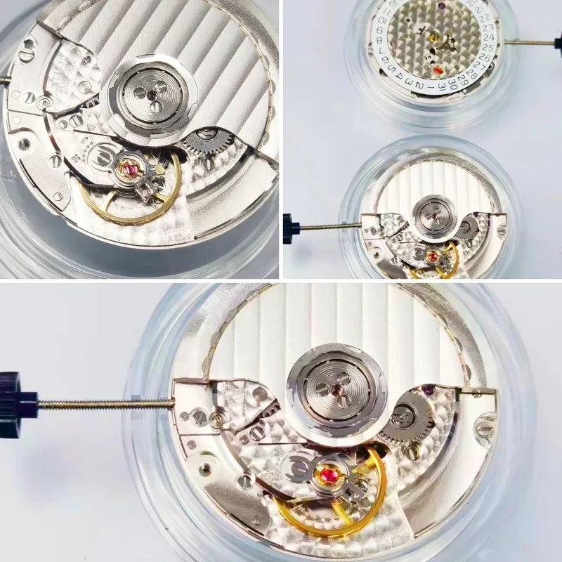 ملحقات حركة الساعة لـ A10 بثلاثة أيدي تقويم واحد سويسري أصلي حركة جديدة محفورة باللون الأبيض