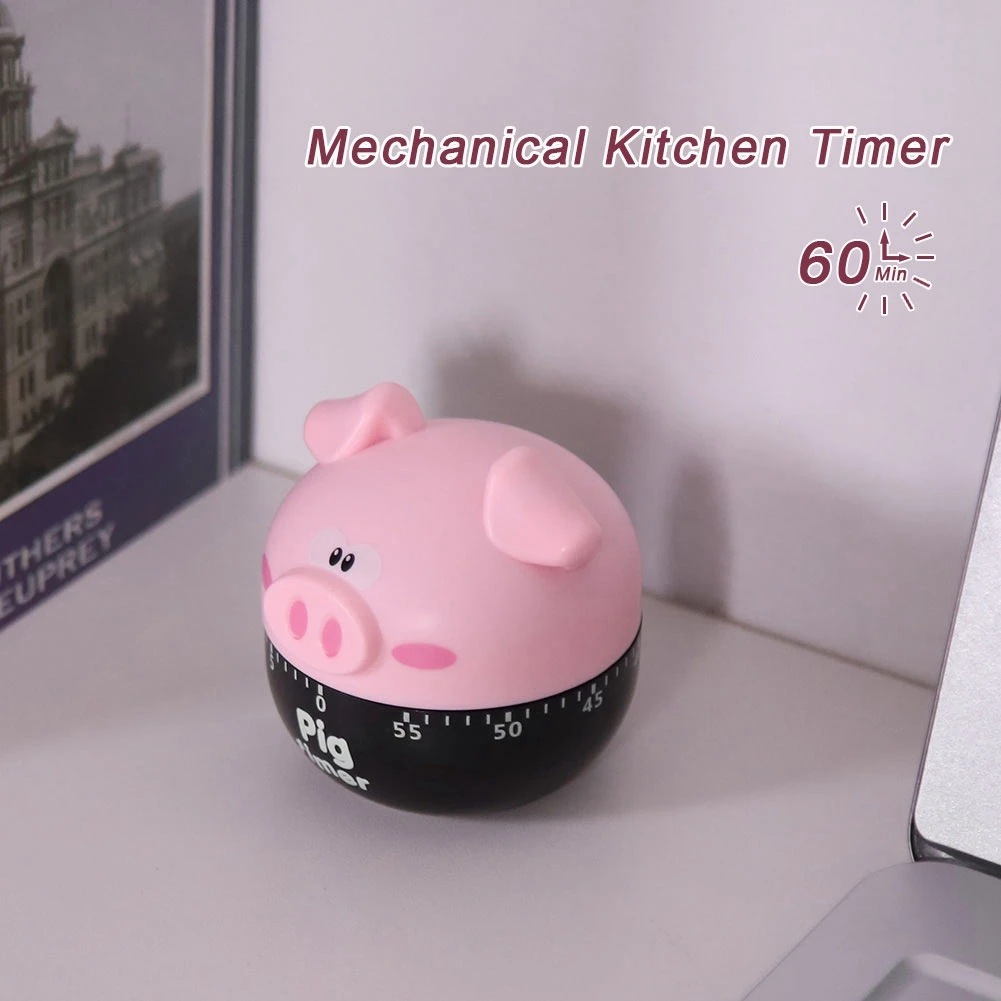 Cooking Timer Cute Cartoon Pig Kitchen Timer Mechanical Timers Counters for Cooking Timing Tool Kitchen Timer Pig Kitchen Timer