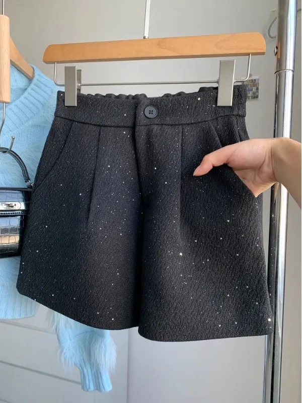 

Женские шерстяные брюки больших размеров с высокой талией, свободного кроя, осенне-зимние, модные, расклешенные, в корейском стиле