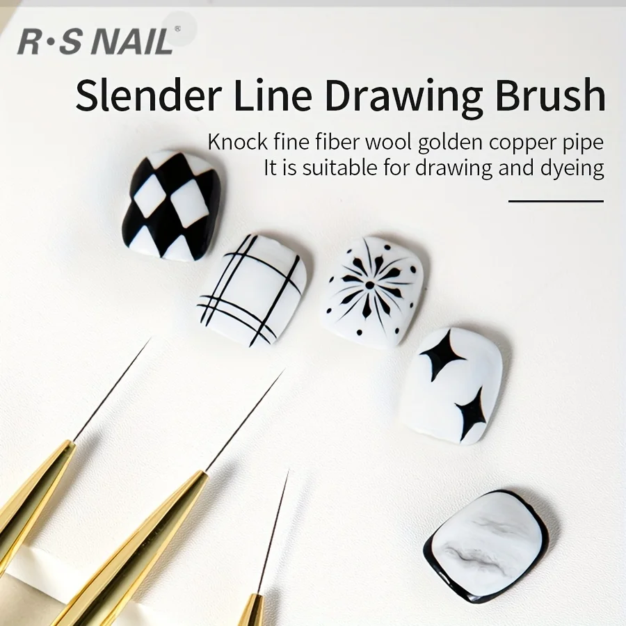 Pennello da disegno per nail art con linea sottile, penna per nail art di precisione per modelli e linee intricati, strumento professionale per unghie per l'inverno