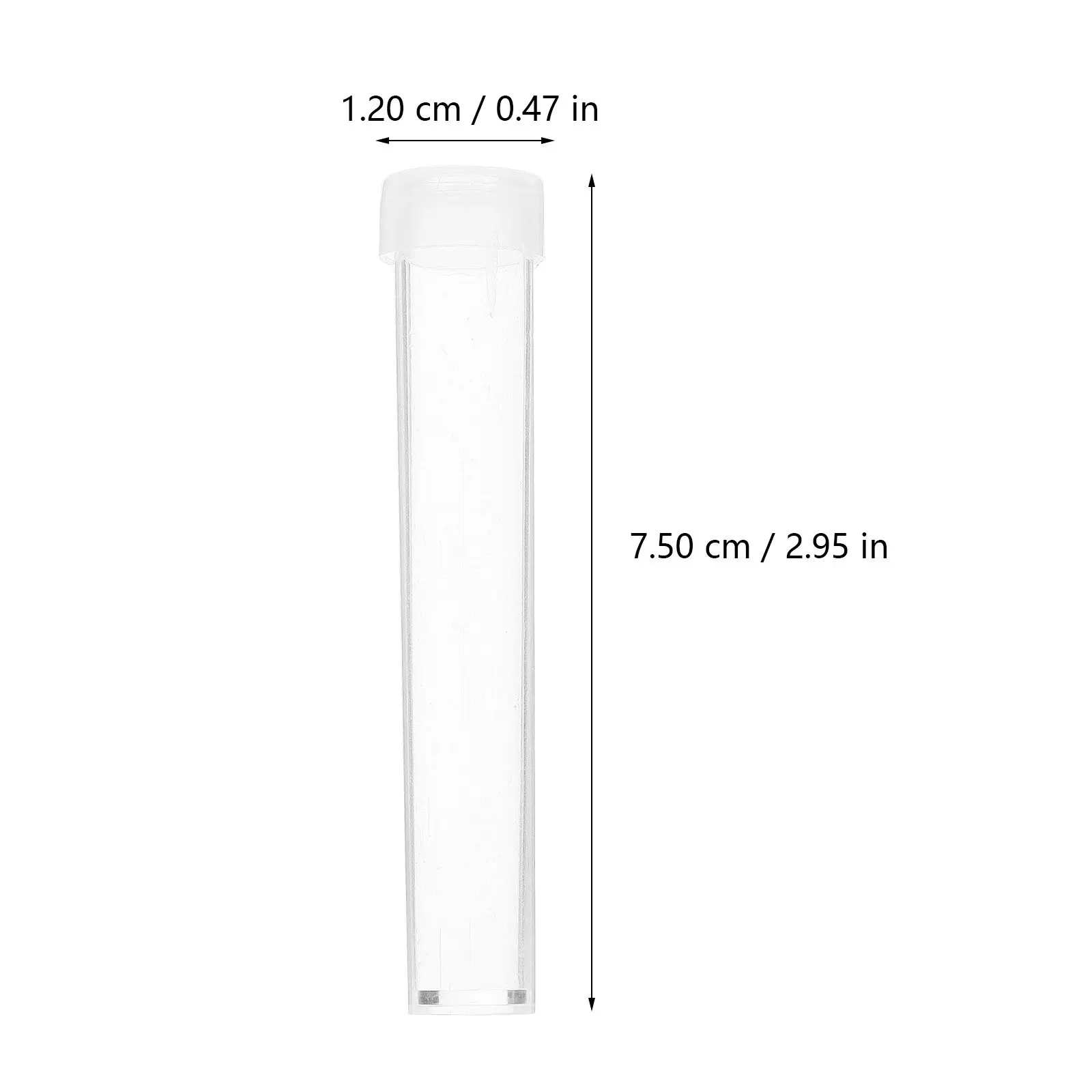 25Pcs Clear Plastic Test Tube with Lid Compact Portable Easy to Store Multipurpose for Lab Chemistry Biology Education Research