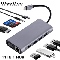11 in 1 Type C Hub 4K 30Hz USB C to HDMI-compatible USB 3.0 Adapter Converter Docking HUB Station Splitter for MacBook Pro Air