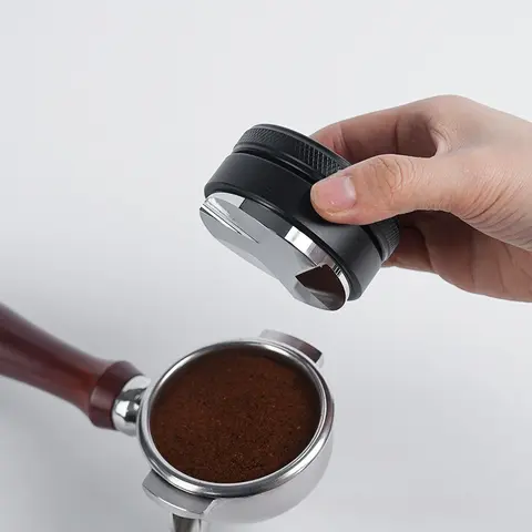 Coffee Distributor Espresso Distribution Tool/Leveler 3 Angled Slopes Adjustable Palm Tamper Fits 51/53/58mm Portafilter