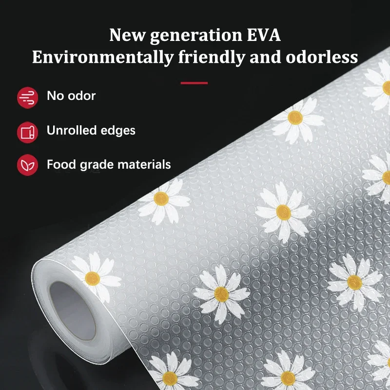 EVA cabinet mat Reusable drawer liner non-slip refrigerator mat Refrigerator waterproof moisture-proof drawer mat 50x200cm