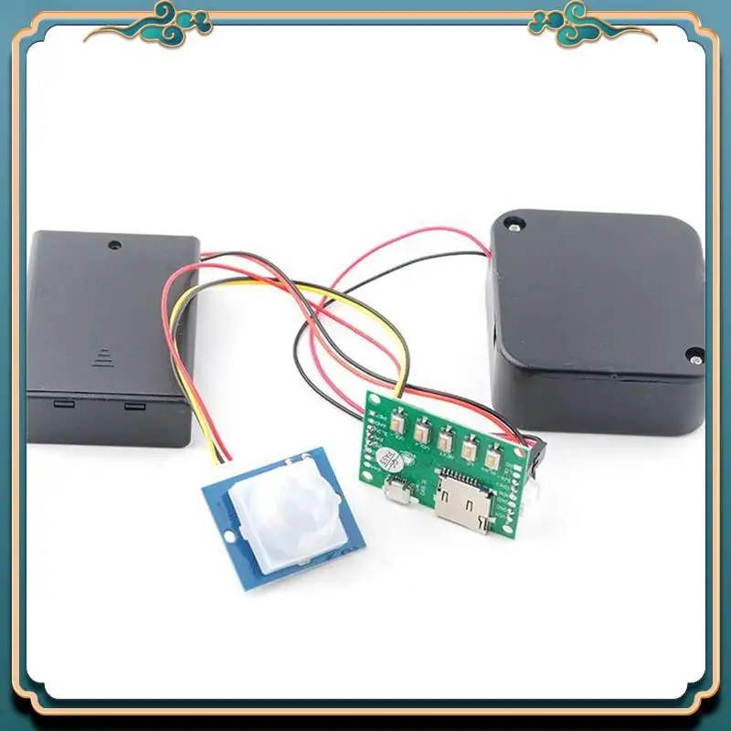 (جديد) - مجموعة تشغيل صوت موسيقى MP3 DIY مع وحدة تسجيل الصوت بمستشعر PIR، تنزيل USB يدعم بطاقة TF