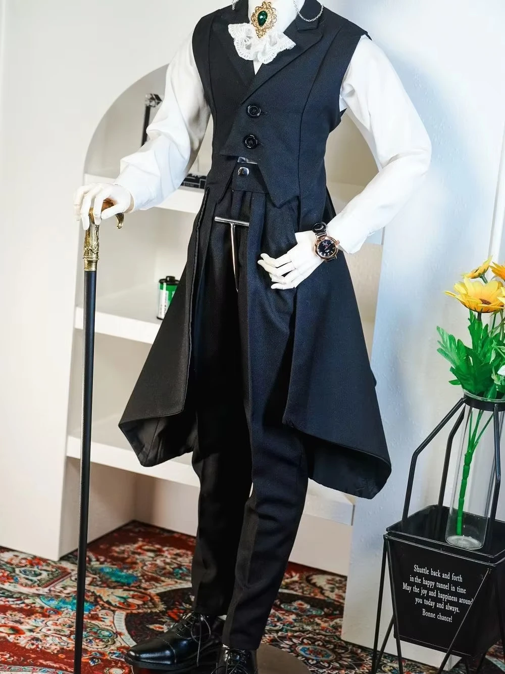 Kawaii 1/3 Doll's Clothes Suit for 75Cm Bjd Doll Tailcoat Vest Set Vest+Shirt+Pants Dress Up Play Excluding Dolls