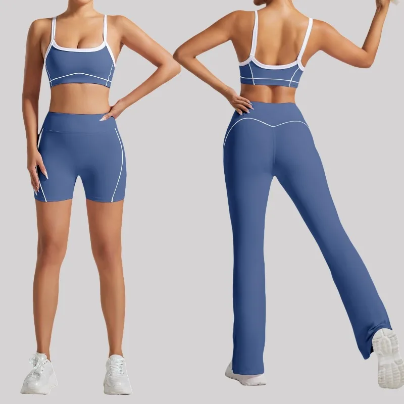 

Women's Seamless Yoga Set - Naked Feel Backless Bra High Stretch Quick-Dry Workout Outfit for Gym Running Outdoor Fitness