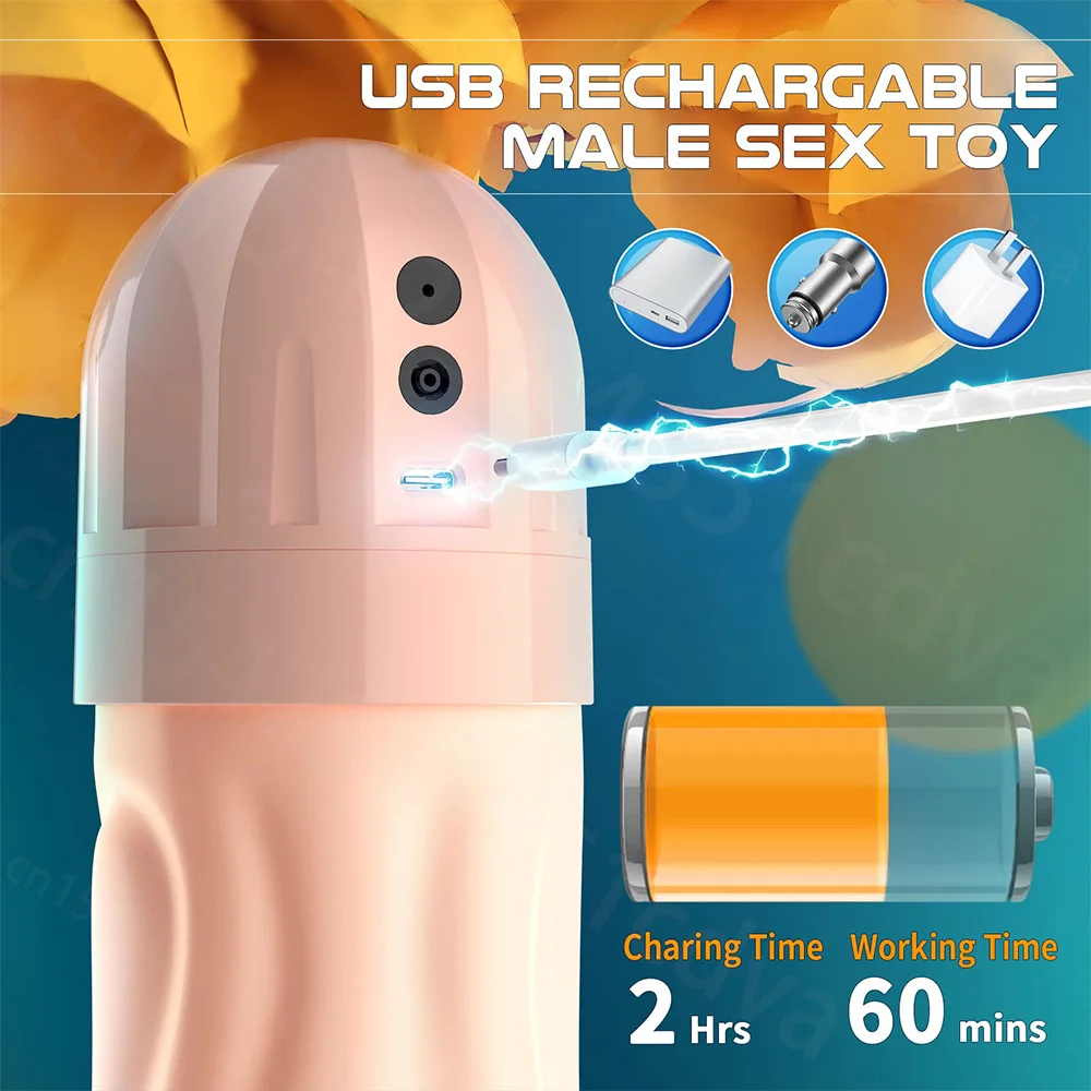 5 Sucking Automatic Masturbator Cup Vibrator Electric vacuum Blowjob Masturbator Male 3D Artificial Vagina Adult Sex Toy For Men