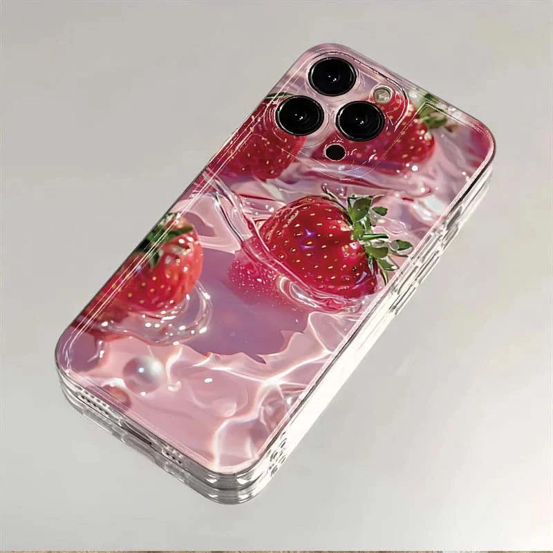 Phone Case For Xiaomi 12 13 13T 12T 14 14T 15 15T Pro MI 11 Lite 5G 15 Ultra 17 Pro Max Transparent Fruit strawberry Lemon Cover