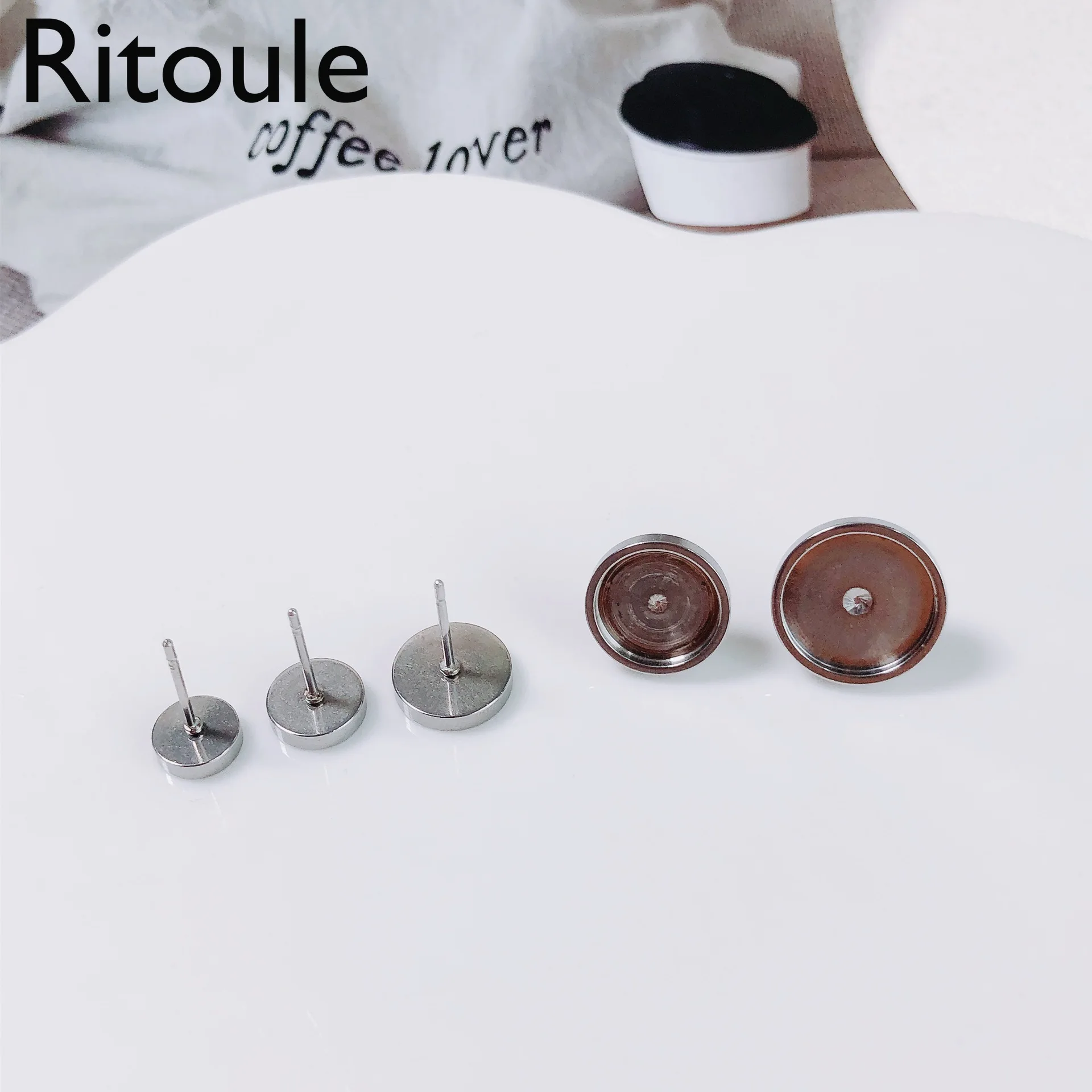 20pcsThickened stone bracket ear needle Time gem disc bottom bracket DIY accessories