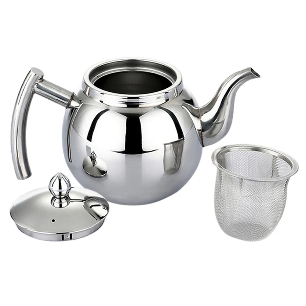 

Stainless Steel Teapot Teapots Strainer Kettle Leaf Kettles Stovetop Loose Steeper Camping