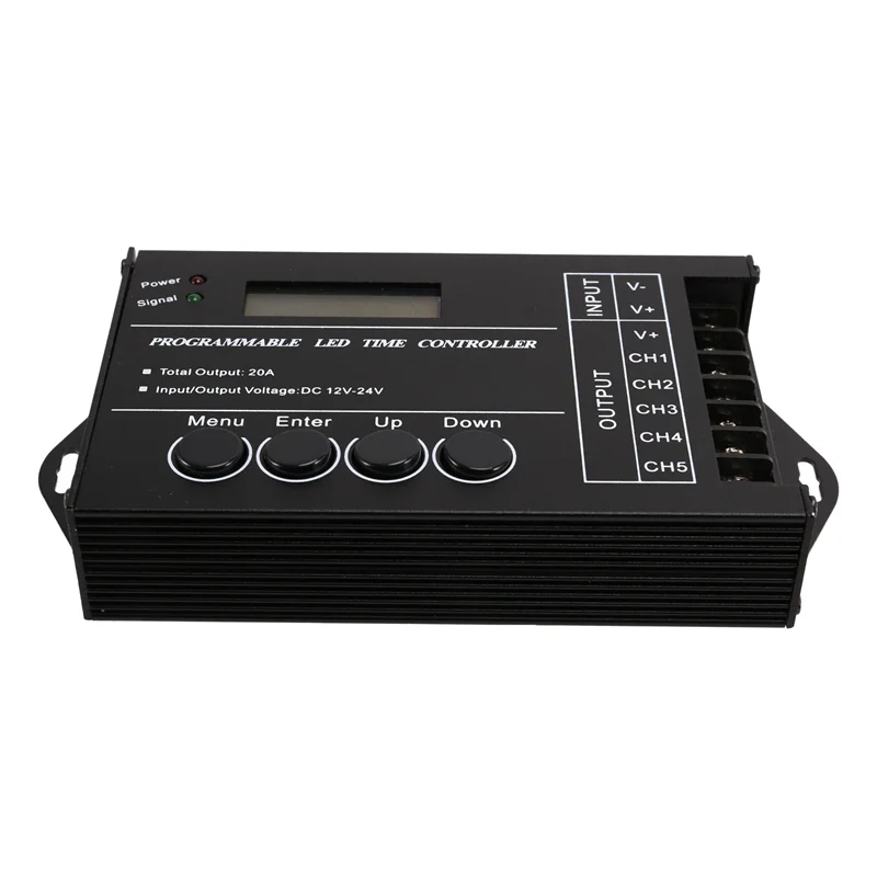 ABLQ 2X TC420 Zeitprogrammierbarer RGB-LED-Controller DC12V-24V 5-Kanal-LED-Timing-Dimmer