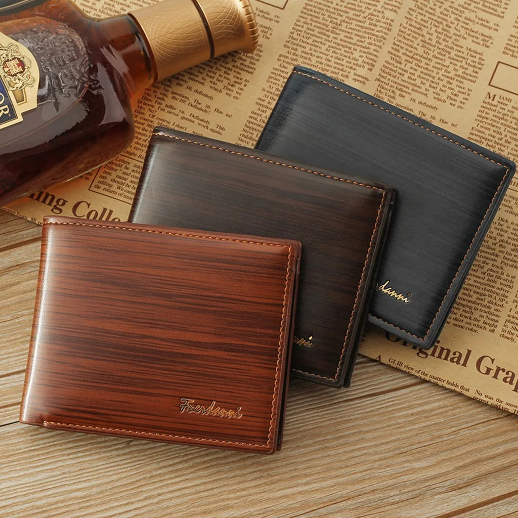 Short Trifold Wallet Trifold Men'S Short Wallet Multiple Card Slot Wallet Smooth For Outdoor Activities Daily Commuting Shopping