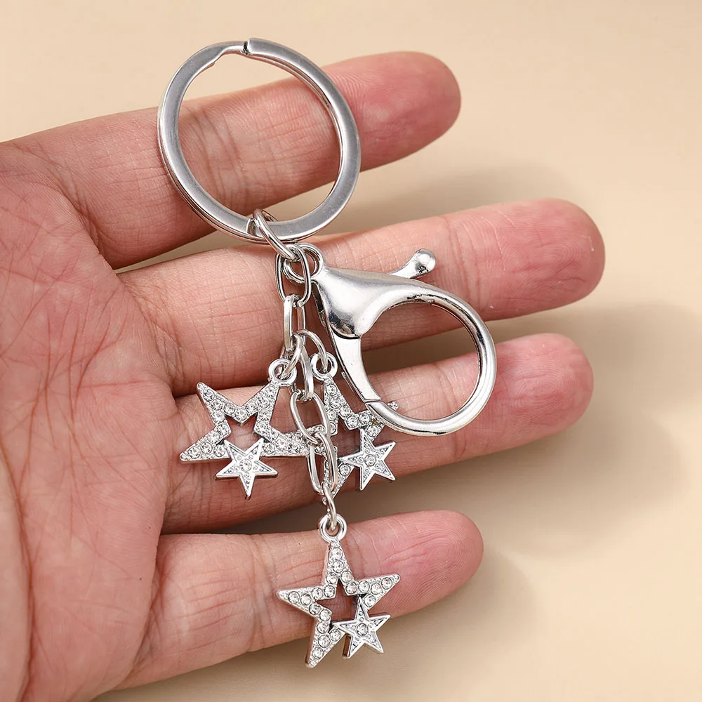 Aihua Y2K Schlüsselanhänger Kristall Stern Schlüsselanhänger für Frauen Männer Freundschaft Geschenk Handtasche Dekoration handgemachten Schmuck – Detail 2