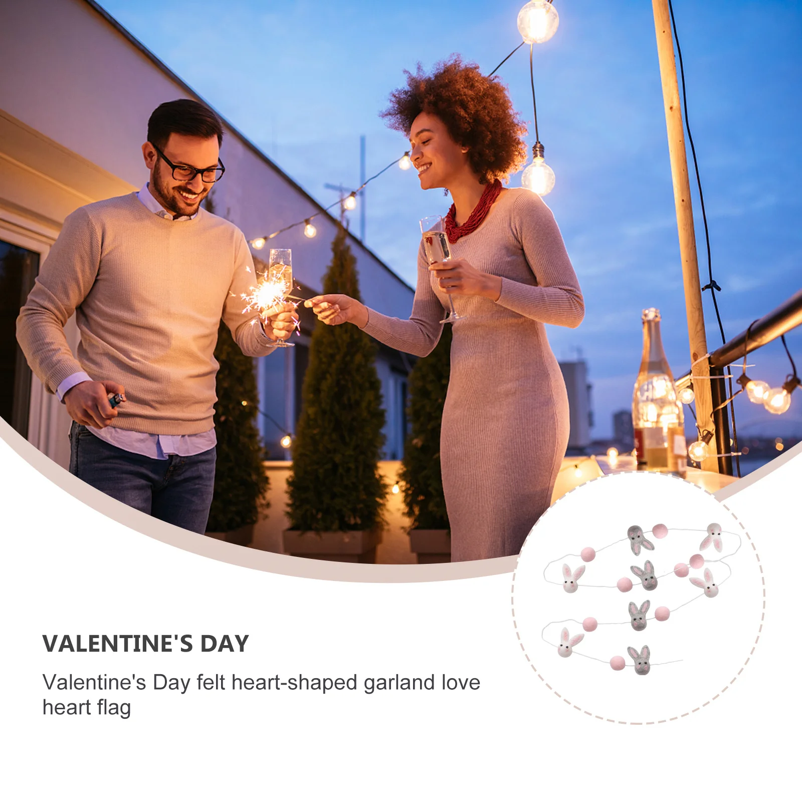 

1Pcs Wool Ball Rabbit Pendant Safe Material Kids Room Decoration Festival Photography Prop Wall Ornament