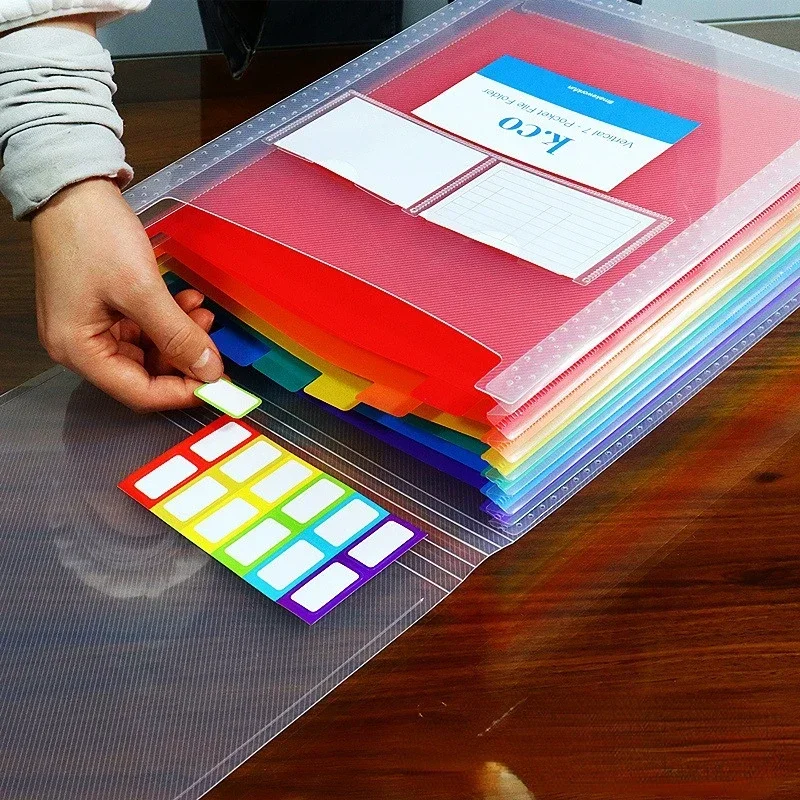 7 Pockets Expanding File Folder Works Accordion Office A4 Document Organizer Standing Accordions Folder for Documents Busine