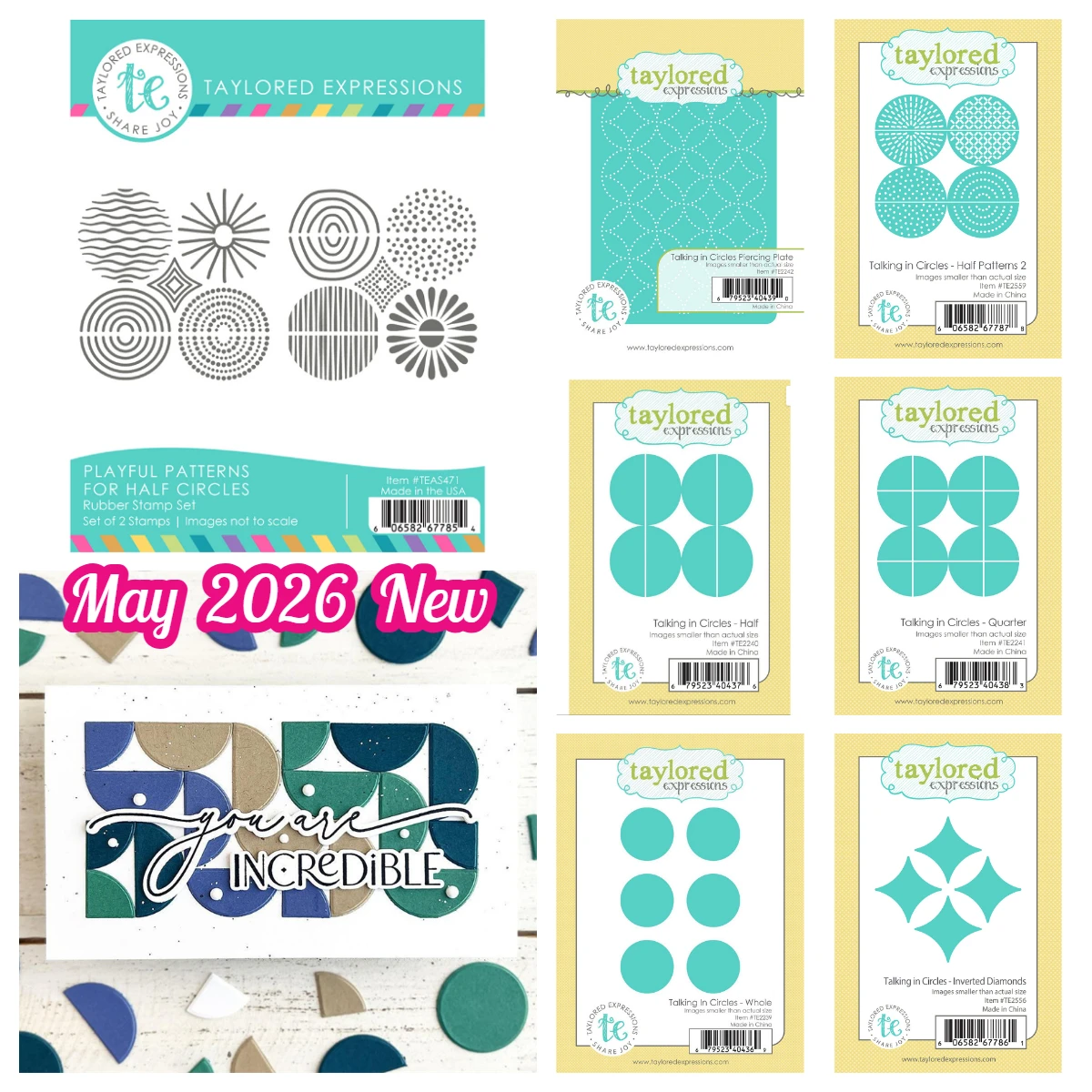 Troqueles de corte de metal y sellos con diseño de plantillas 'Sweet & Starry' de Taylored Half Patterns Quarter Take Two para álbumes de recortes DIY y calendarios, Novedad Mayo 2026