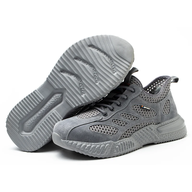 Summer Work Shoes with Protection Breathable Lightweight Safety ShoesSteel Toe Cap Working  Male Construction Work Mesh Sneakers