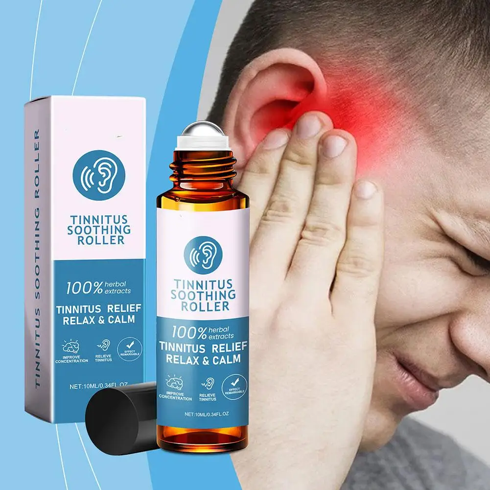 Tinnitus gotas para los oídos, rodillo para el dolor de oído, producto calmante auditivo, sordera, cuidado líquido para aliviar el dolor, 10ml, N0R6