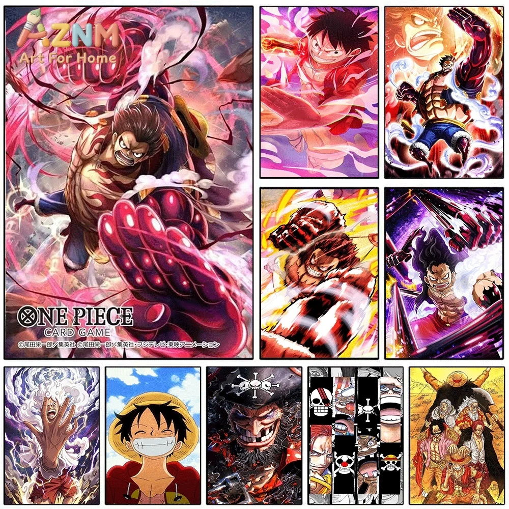 One Piece Anime Canvas Wall Art No Frame Luffy Gear 4 Boundman Gear 5 Nika Blackbeard Shanks Manga Card Game Print Painting Be