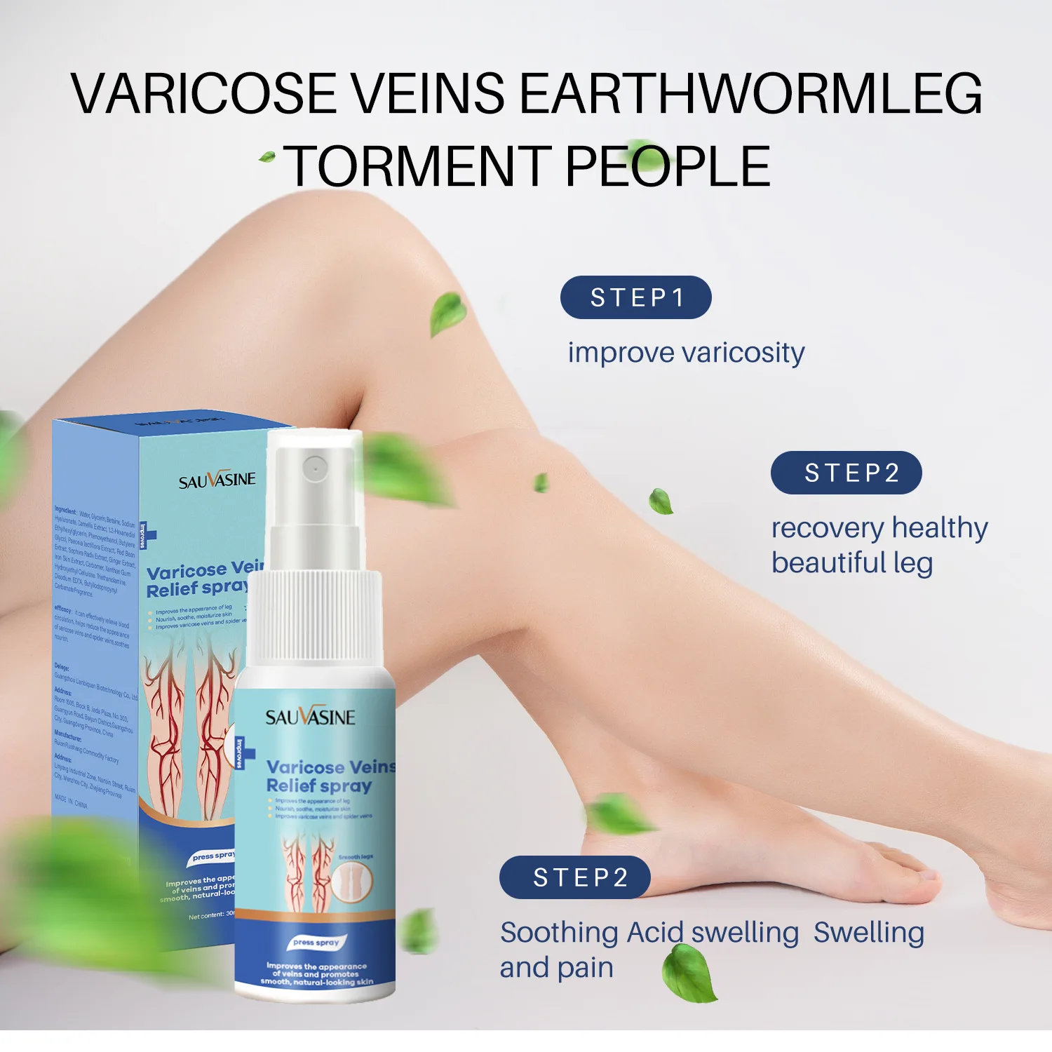 Varicose Vein Spray Angiitis Remedy Spray Relief Veins Hurt Phlebitis Legs Varicose Vein Spray for Legs Care