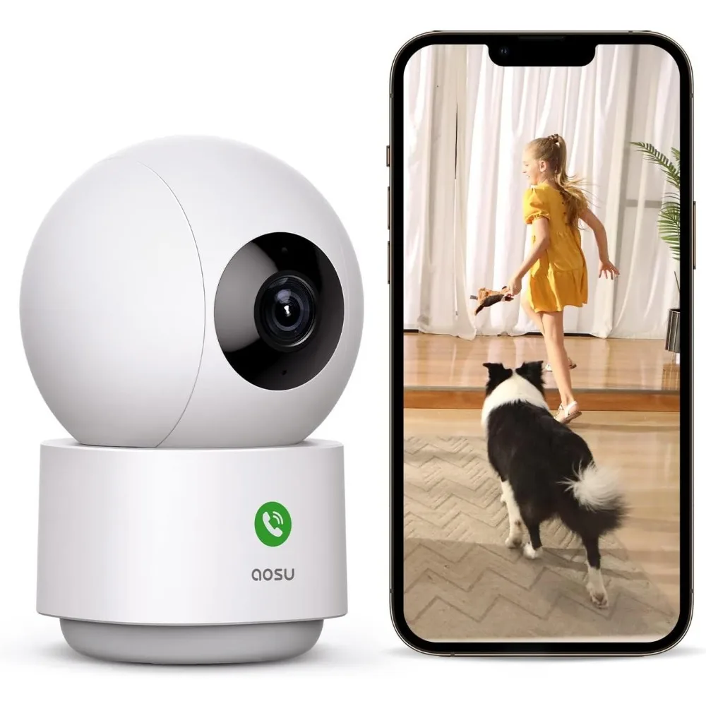 Home Security Camera: Baby Monitor, WiFi, 360 Panorama, Motion Track, Night Vision, Recording