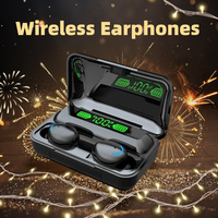 F9 Wireless Bluetooth Headphones Tws Waterproof Earbuds Earphones Digital Display Heaset Large Capacity Charging Case for Phones