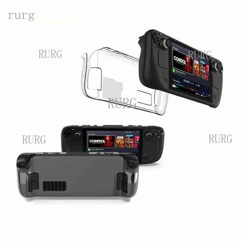 R+ Transparent PC Protective Case for Steam Deck, Semi-Wrapped, Scratch-Resistant Hard Shell