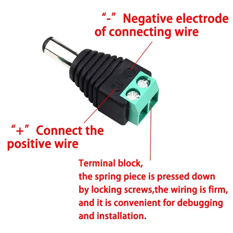 الإناث والذكور تيار مستمر موصلات 2.1x5.5 مللي متر محول القابس الطاقة الرافعات مآخذ موصل ل ل لون واحد LED قطاع ضوء كاميرا تلفزيونات الدوائر المغلقة