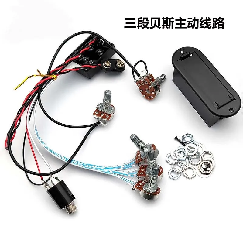 Three Section Bass Active Circuit, Main Volume, High, Medium and Low Frequency Control, Circuit Modification, Guitar Accessory