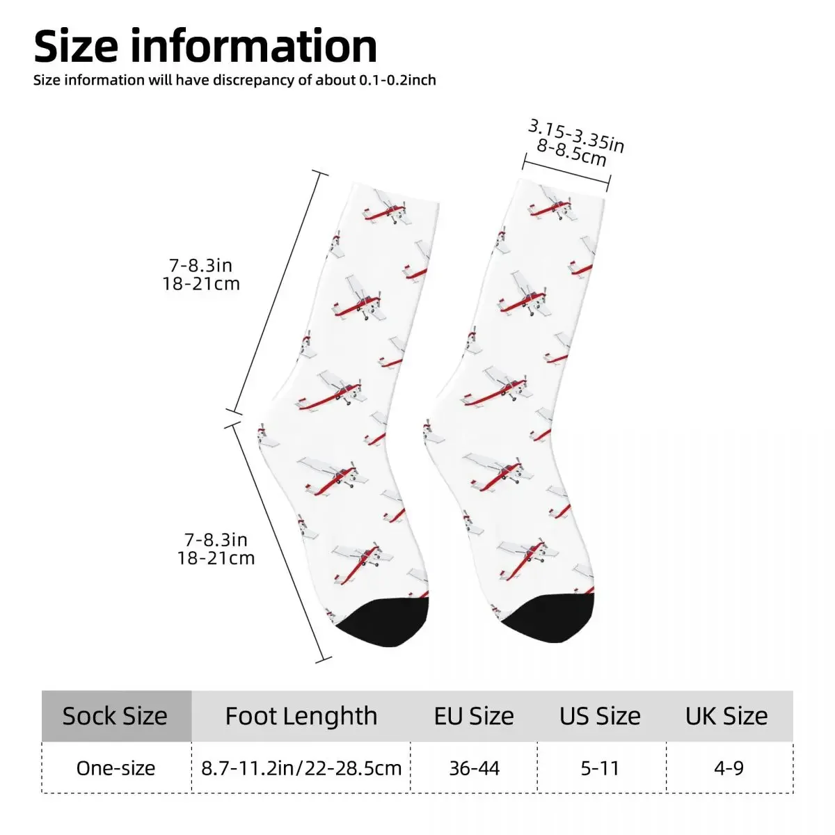 Cessna 152 RED Socks Harajuku Super Soft Stockings All Season Long Socks Accessories for Unisex Gifts