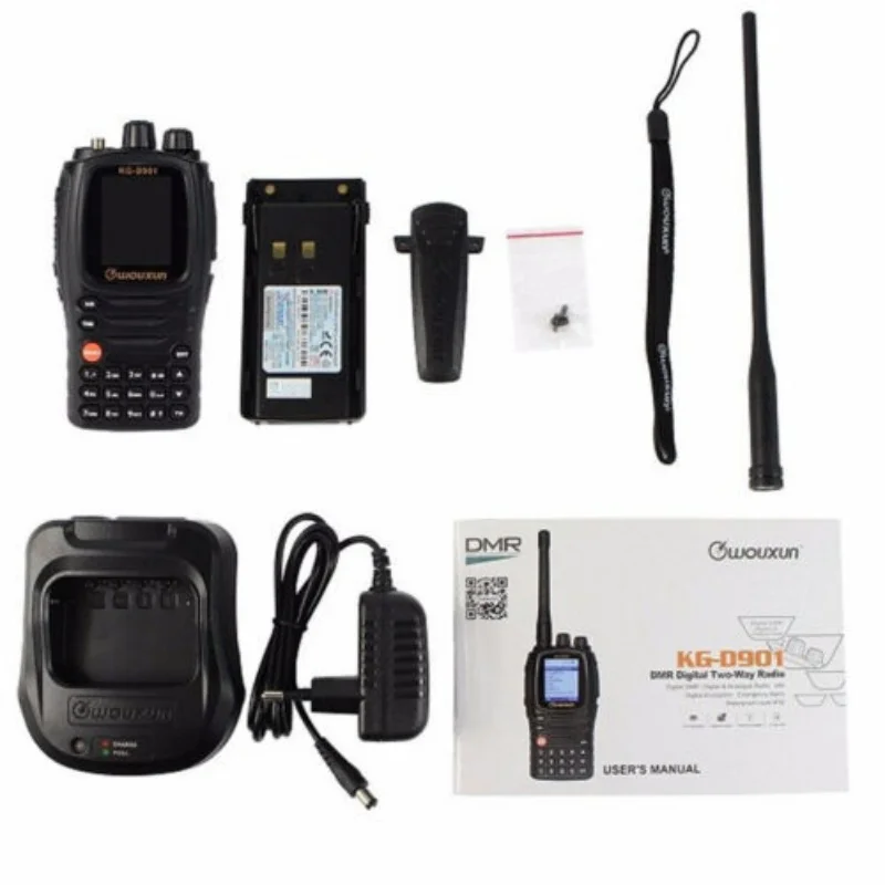 2pcs Original WouXun KG-D901 DMR Radio Digital Walkie Talkie UHF 5W 64CH VOX Color LCD Record DTMF Digital&Analog Two Way Radio