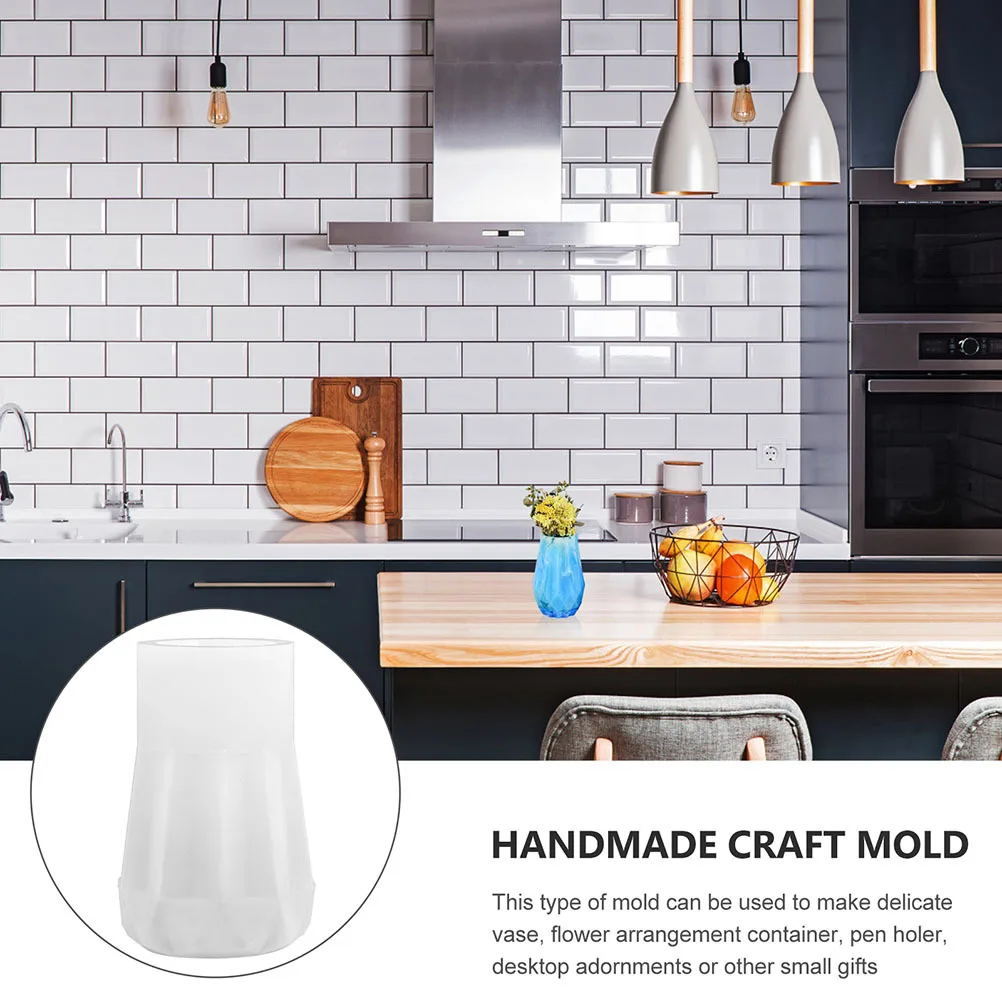 3Pcs Silicone Mold DIY Handmade Vase Epoxy Mold Non-Stick Pen Holder Makeup Brush Organizer Flower Pot Manual Vase Making Tool