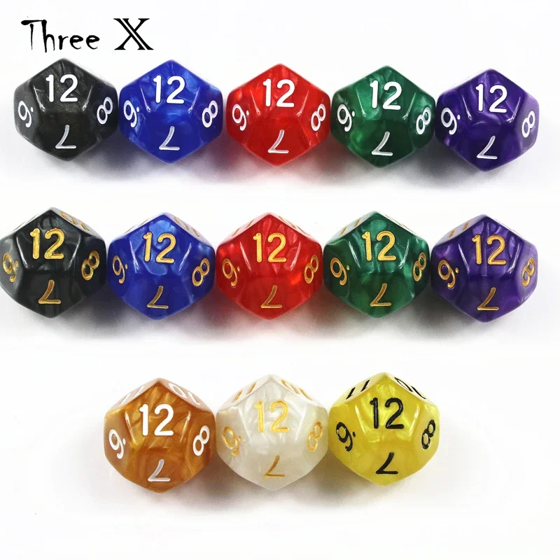 10PCS TRPG Pearlized Effect D12 Dice for DNDGame 12 Sided Data,Dices Rich Color Desktop Game,Playing Game