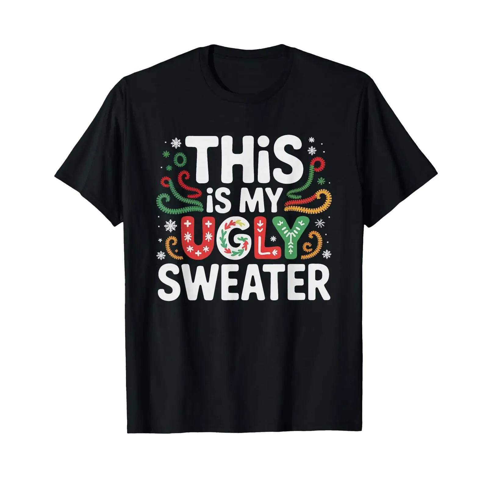 Noel Fete Humour Pull Moche Meta Blague De Fin D'annee T Shirt vintage Washed Top For Everyday Wear streetwear graphic Soft