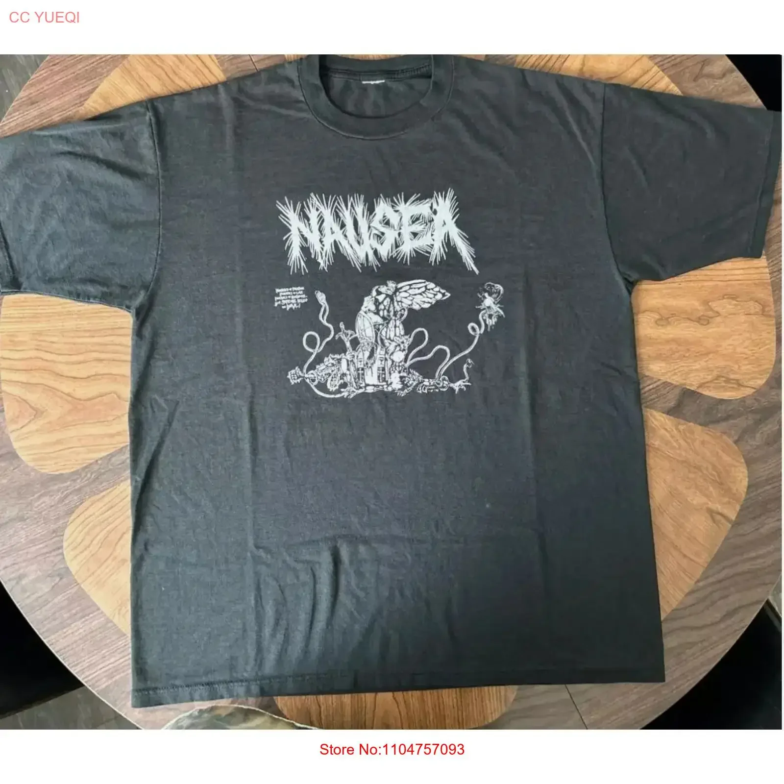 NAUSEA T shirt hardcore punk d beat charcoal reprint vintage Washed Casual designer clothes graphic homme Breathable Soft