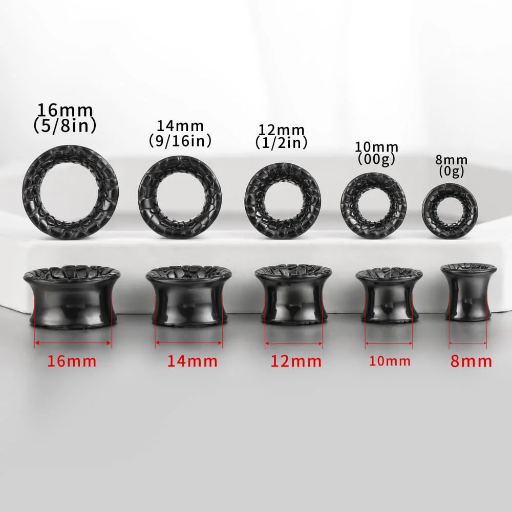 Casvort 2 قطعة 316 الفولاذ المقاوم للصدأ كول الكراك الأذن مقاييس الأنفاق المتوسع ثقب النساء الرجال مجوهرات للجسم أقراط #6