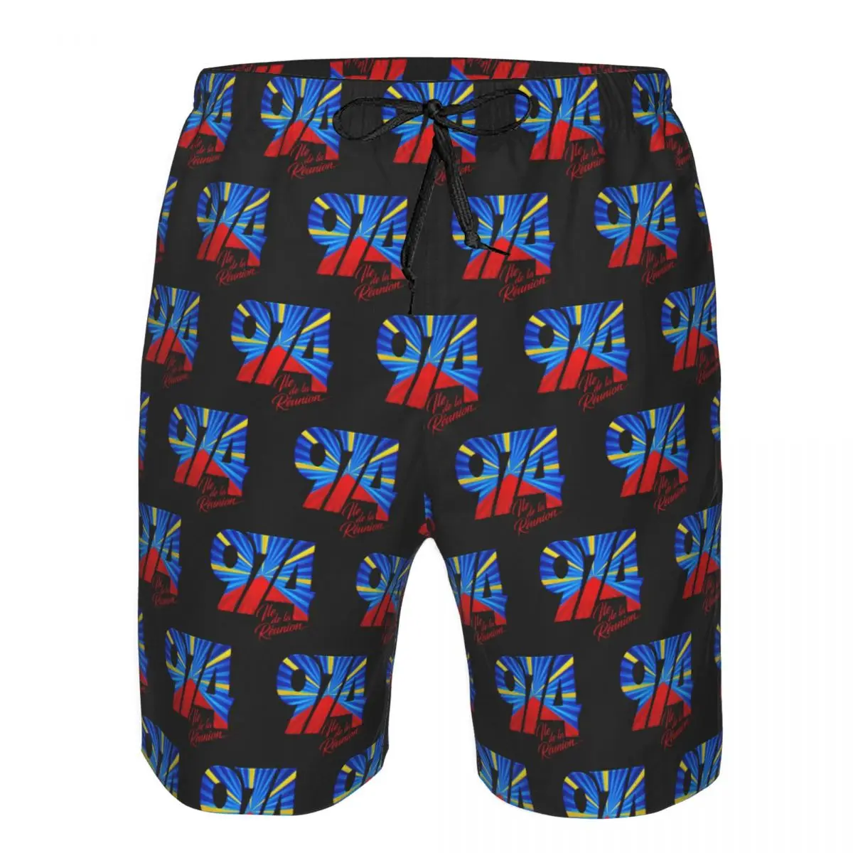 

974 Reunion Island Flag Trunks Beach Board Shorts Casual Quick Dry Swim Summer Men Pants