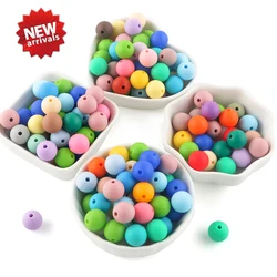 50Pcs/Lot 12/15mm New Color Silicone Beads Beads For Jewelry Making DIY Necklace Bracelet Jewelry Accessories